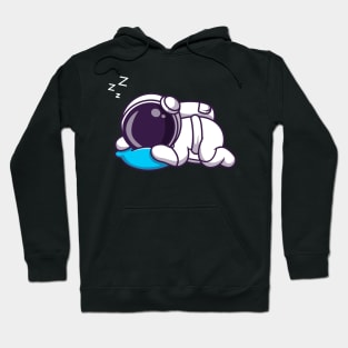 Cute Astronaut Sleeping On Pillow Cartoon Hoodie